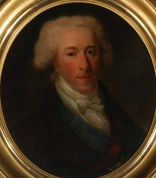 portrait of a French nobleman from the early 19th century. Blond hair and white cravat