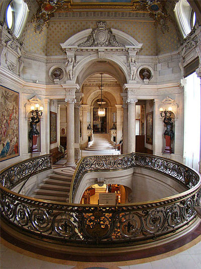 interior of a grand mansion in French Imperial style